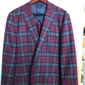 Brooks Brothers Wool Plaid Sport Coat Size 44 L